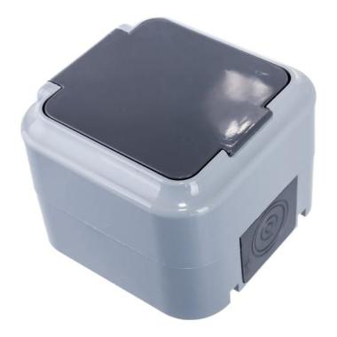 Розетка "Пралеска"1ОП с/з серый IP54