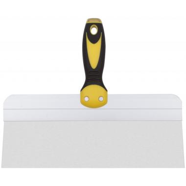 Шпатель фасадный нержавеющий Профи, прорезиненная ручка с метал.бойком 300 мм ФИТ