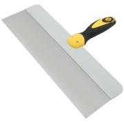 Шпатель фасадный нержавеющий Профи, прорезиненная ручка с метал.бойком 400 мм, FIT