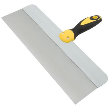 Шпатель фасадный нержавеющий Профи, прорезиненная ручка с метал.бойком 400 мм, FIT