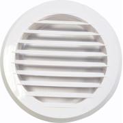 Решетка вентиляционная D145мм, 100КФ, приточно-вытяжная с фланцем Белая