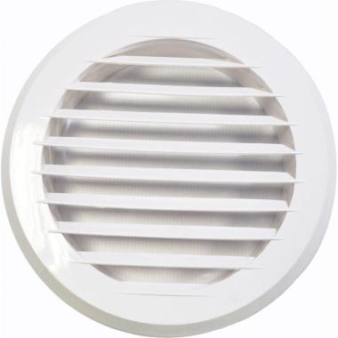 Решетка вентиляционная D145мм, 100КФ, приточно-вытяжная с фланцем Белая
