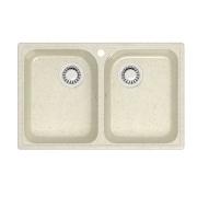 Мойка Скай Z260Q2 (беж.) глянец 732x475x180 с сифоном (7700), герметиком Gota Rocio