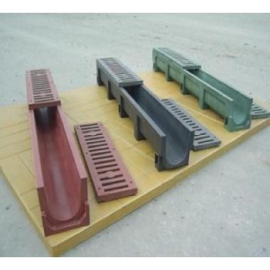 Водосток лоток тротуарный  полимер.-песчан. 500*110*100мм, (3,5кг/шт) серый