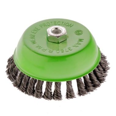 Щетка для УШМ, 150 мм, М14, "чашка", крученая проволока 0,5 мм Сибртех