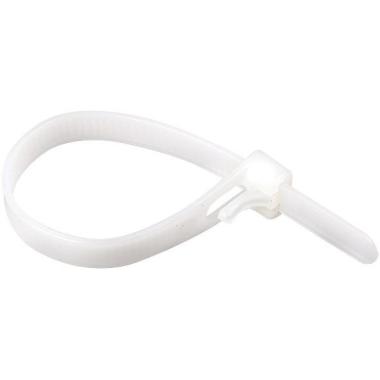 Хомут нейлоновый многоразовый белый д/проводов 100шт. 300х7,5 мм FIT
