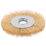 Щетка для УШМ, посадка 22,2 мм, тип "Плоская", латун. витая проволока 0,3 мм, 125 мм, блистер, cutop