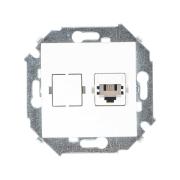 Розетка "Simon" 1СП с/з белый под рамку телефонная