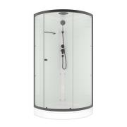 Душевая кабина DOMANI-Spa Simple 99 V1.2 Black accents С КРЫШЕЙ, низк поддон, черн ст., тонир стекл.