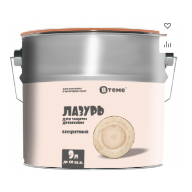 Деревозащита ЛАЗУРЬ бесцветная (9л) ТМ "ВТеме" вн/нар.раб.