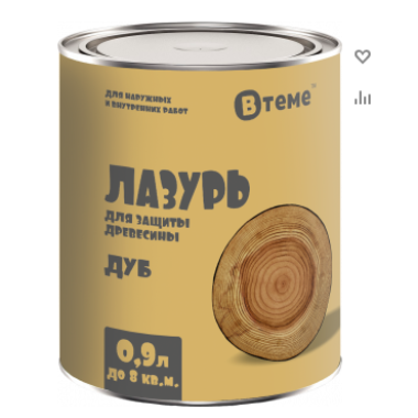 Деревозащита ЛАЗУРЬ дуб (0,9л) ТМ "ВТеме" вн/нар.раб