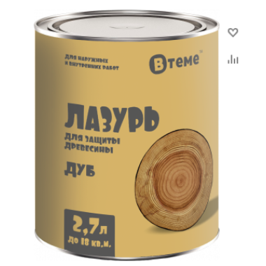 Деревозащита ЛАЗУРЬ дуб (2,7л) ТМ "ВТеме" вн/нар.раб