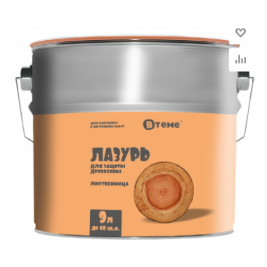 Деревозащита ЛАЗУРЬ лиственница (9л) ТМ "ВТеме" вн/нар.раб