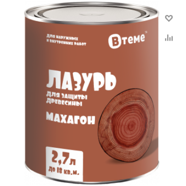 Пропитка по дереву ЛАЗУРЬ махагон (2,7л) ТМ "ВТеме" вн/нар.раб