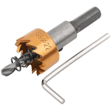 Коронка кольцевая по металлу, hss сталь, титановое покрытие 22 мм ФИТ