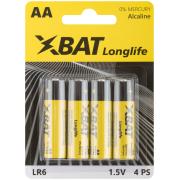 Батарейка LR06-4BPC (пальч.) щелочная XBAT 1.5B 4шт/упак.