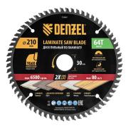 Пильный диск по ламинату ф210 х 30 мм, 64 зубьев, Denzel