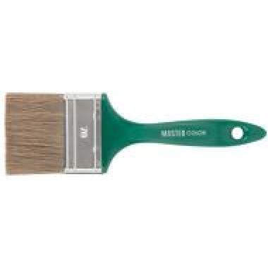 Кисть флейцевая Халяль, толщ.16 мм, 30% темный конский волос +70% темный РЕТ, пласт. ручка, ширина 70 мм