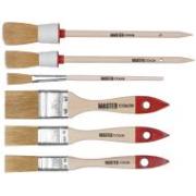 Набор из 6 кистей с деревянными ручками: флейц. кисть 20 мм, 25 мм, 35 мм (55% топс); круглая кисть Ø20 мм, Ø25 мм, кисть художественная для подкраски