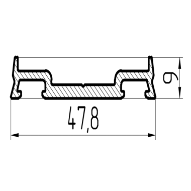 Витраж, ТПСК 6039 Профиль прижима (RAL 8017 6,0 м)