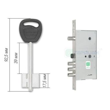 Замок врезной ГАРДИАН 30.15 стандарт.ключ (ручка раздельная)