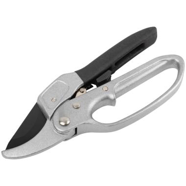 Секатор, храповый механизм, режущ.кромки встык с наковальней, тефл.покр.лезвий, алюм.корпус 200 мм Курс