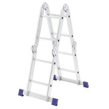 Лестница шарнирная алюминиевая, 4 х 2 ступени,(L=0.68м max h=2.4m) Россия, Сибртех