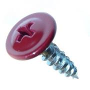 Саморез с прессшайбой, острый, D 4,2 мм 19 мм красное вино (RAL 3005), (50 шт/уп)