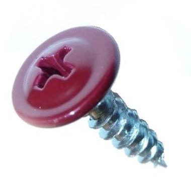 Саморез с прессшайбой, острый, D 4,2 мм 19 мм красное вино (RAL 3005), (100 шт/уп)