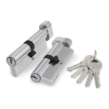 Цилиндр замка ZM 80 (35/45 С-CR) с вертушкой (личинка под пл. двери) Хром