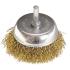 Щетка для дрели 65 мм, "чашка" со шпилькой, латунированная витая проволока Matrix