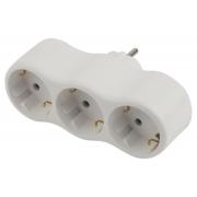 Тройник (разветвитель) 16А с/з белый ЭРА