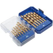 Набор сверл по металлу hss шлифованные, титановое покрытие, угол заточки 135°, пласт. кейс, 19 шт. (1-10 мм, через 0,5 мм) MOS