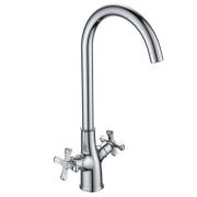 Смеситель для кухни Piccadilly 2 рукоятки, высокий излив, латунь 11530 Golden Fox