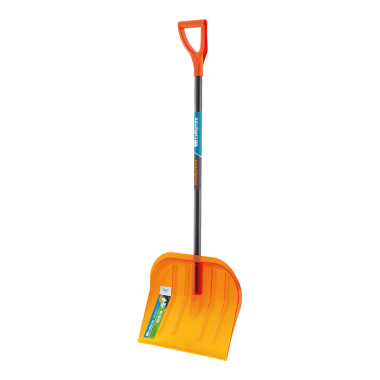 Лопата для уборки снега поликарбонат, 465х410х1390 мм, стальной черенок, усиленная Сибртех