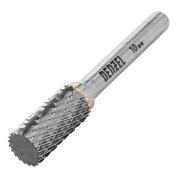 Борфреза твердосплавная по металлу, дереву, пластику, цилиндрическая, тип-А, 10 мм, Denzel