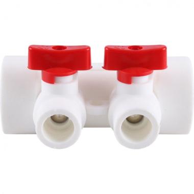 Коллектор ПП, D25*20, 2 вых. с кранами