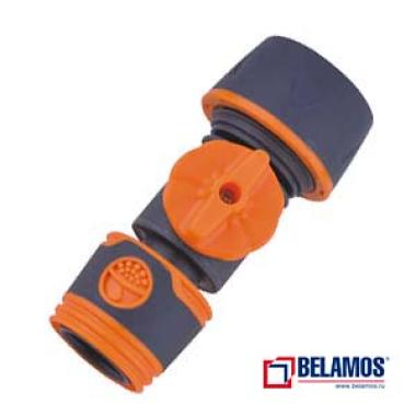 Коннектор с краном, пластик YM5003 БЕЛАМОС