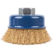 Щетка для УШМ, М14, тип "Чашка", латун. витая проволока 0,3 мм, 75 мм, cutop profi