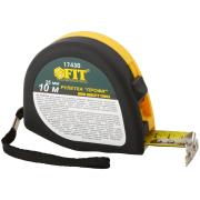 Рулетка 10 м х 25 мм, 2кл.точности, магнитный зацеп, двойной стопор, "Профи", FIT