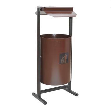 Урна уличная круглая с пепельницей коричневый 30л г.Ростов