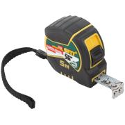 Рулетка 5 м х 25 мм, 2кл.точности, магнитный зацеп, двойной стопор, прорезиненная, "Гранд", FIT