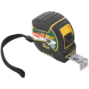 Рулетка 5 м х 25 мм, 2кл.точности, магнитный зацеп, двойной стопор, прорезиненная, "Гранд", FIT