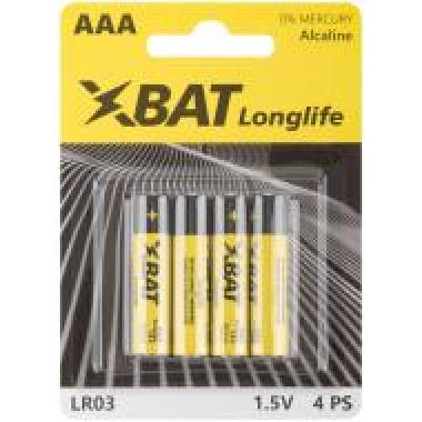 Батарейка LR03-4BPC (мизин.ААА) щелочная ХВАТ 1.5B 4шт/упак.