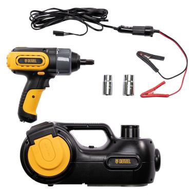 Домкрат электрогидравлический «3 в 1» (1,5 т), 12В, с гайковертом Denzel