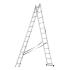 Лестница, 2х12 ступеней двухсекционная алюминиевая 3.35м (max h=5.90м), до 150кг, Сибртех