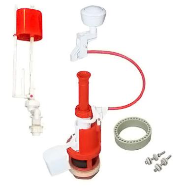 Арматура д/бачка, кнопка бел. ниж/подв, (тросиковая), АС-15