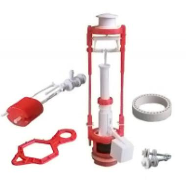 Арматура д/бачка, кнопка бел. ниж/подв, АС-17