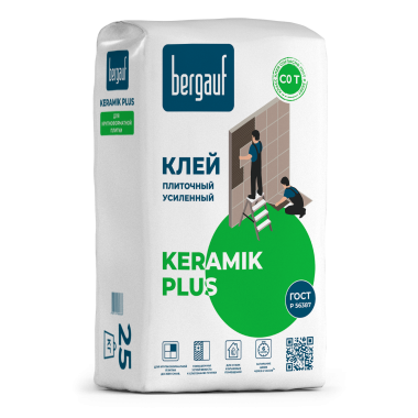 Плиточный клей усиленный для керам.плитки Bergauf Keramik Plus С1, 25 кг (56)