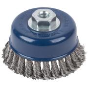 Щетка для УШМ, М14, тип "Чашка", крученая витая проволока 0,5 мм, 100 мм, cutop profi